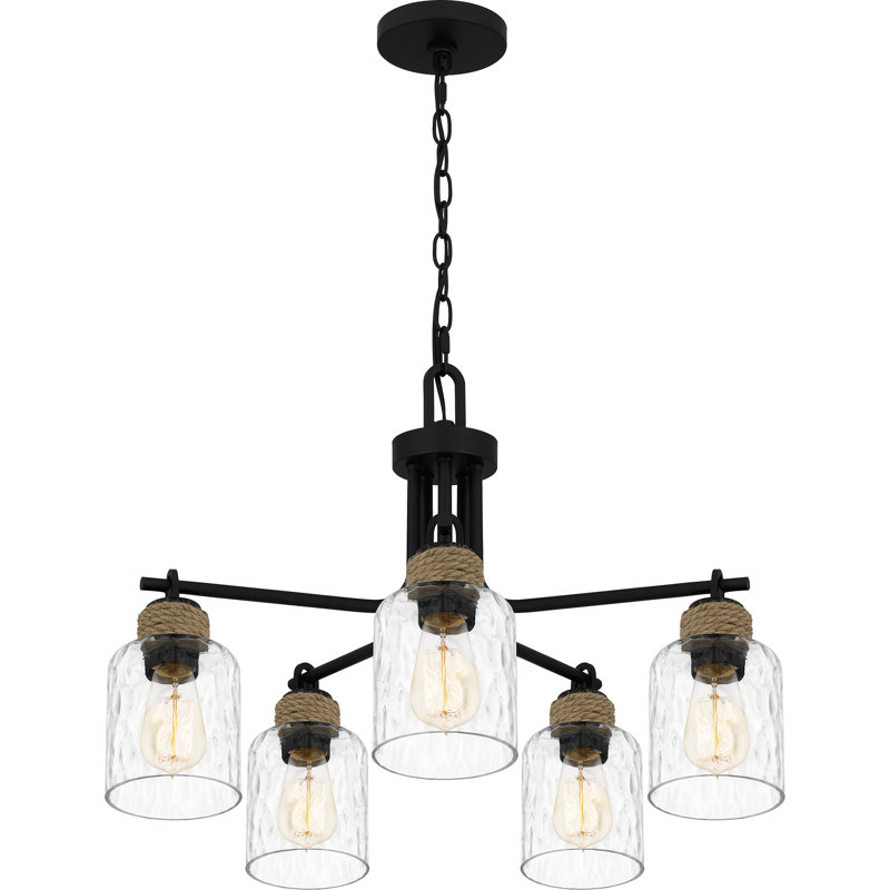  5-Light Matte Black Chandelier