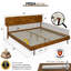 Très grand lit plateforme en bois massif très résistant avec tête de lit 800 lb, cadre de lit scandinave de qualité supérieure, antidérapant et silencieux, assemblage rapide, caramel-105528049-105528051