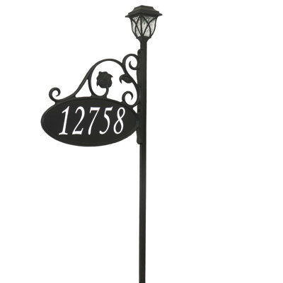 Park Place Double Sided Reflective Address Sign With Solar Light