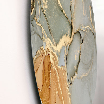 «Brown Luxury Abstract Fluid Art IV», art mural moderne en métal