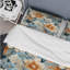 Ensemble de housse de couette à motif floral bleu et beige-85429908
