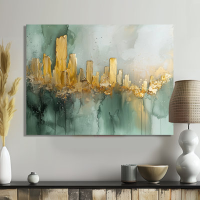 Emerald And Marble City Urban Jazz II - Abstract Modern Other Wall Art