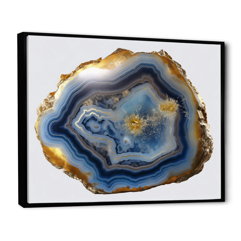 Geode Gems II - impression sur toile Geode Stone, Cadre flottant noir, H 12 po x l 20 po x P 1 po