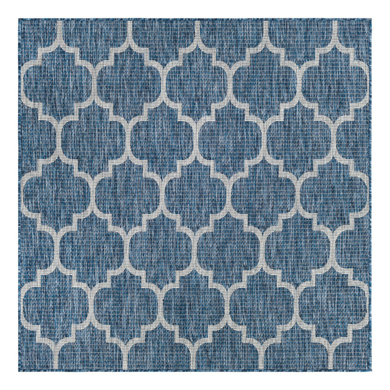 Suffolk Blue Indoor/Outdoor Area Rug, Square 5'