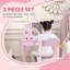 Bowmanville Kids Dressing Table with Tri-Fold Mirror, Stool, 3-8 Years Pink