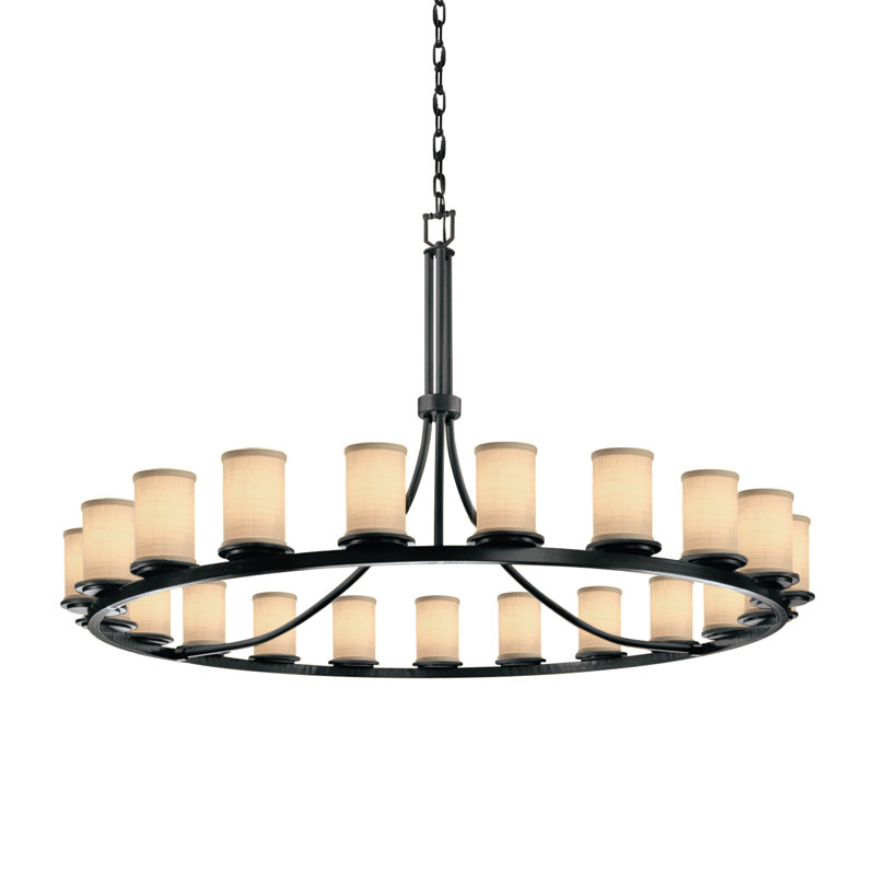 21 - Light Dimmable Wagon Wheel Chandelier