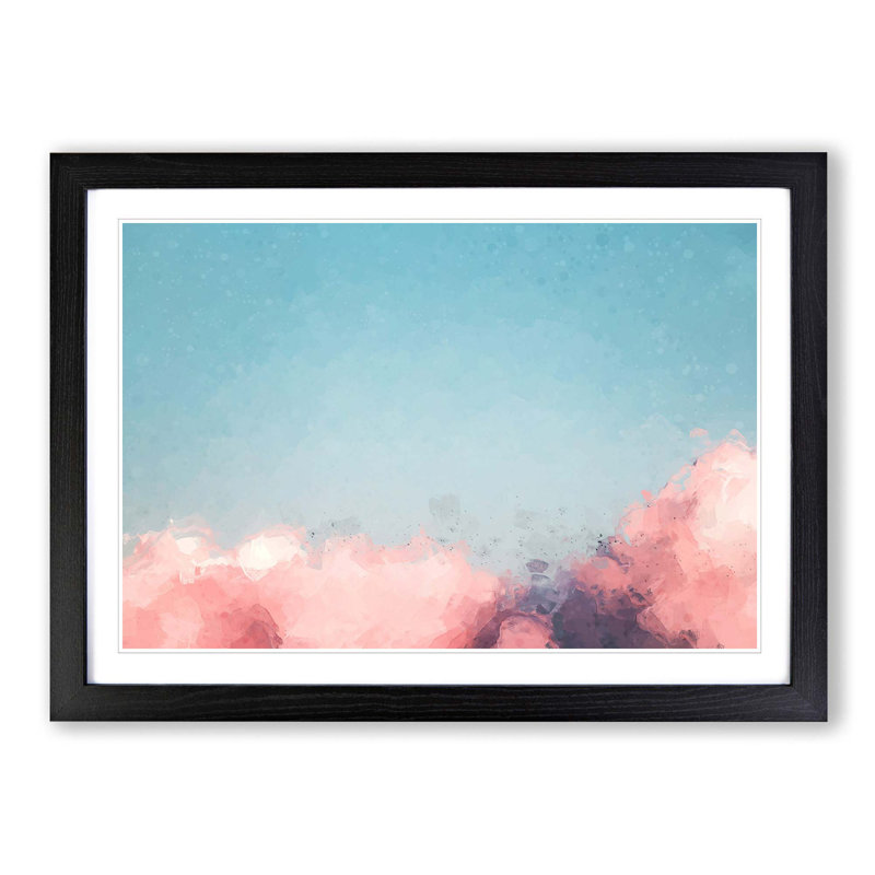 Migrating Birds in Abstract - Picture Frame Painting Print, 62cm H x 87cm W x 2cm D, Black Framed