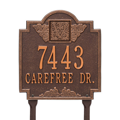 Monogram 2-Line Lawn Address Sign