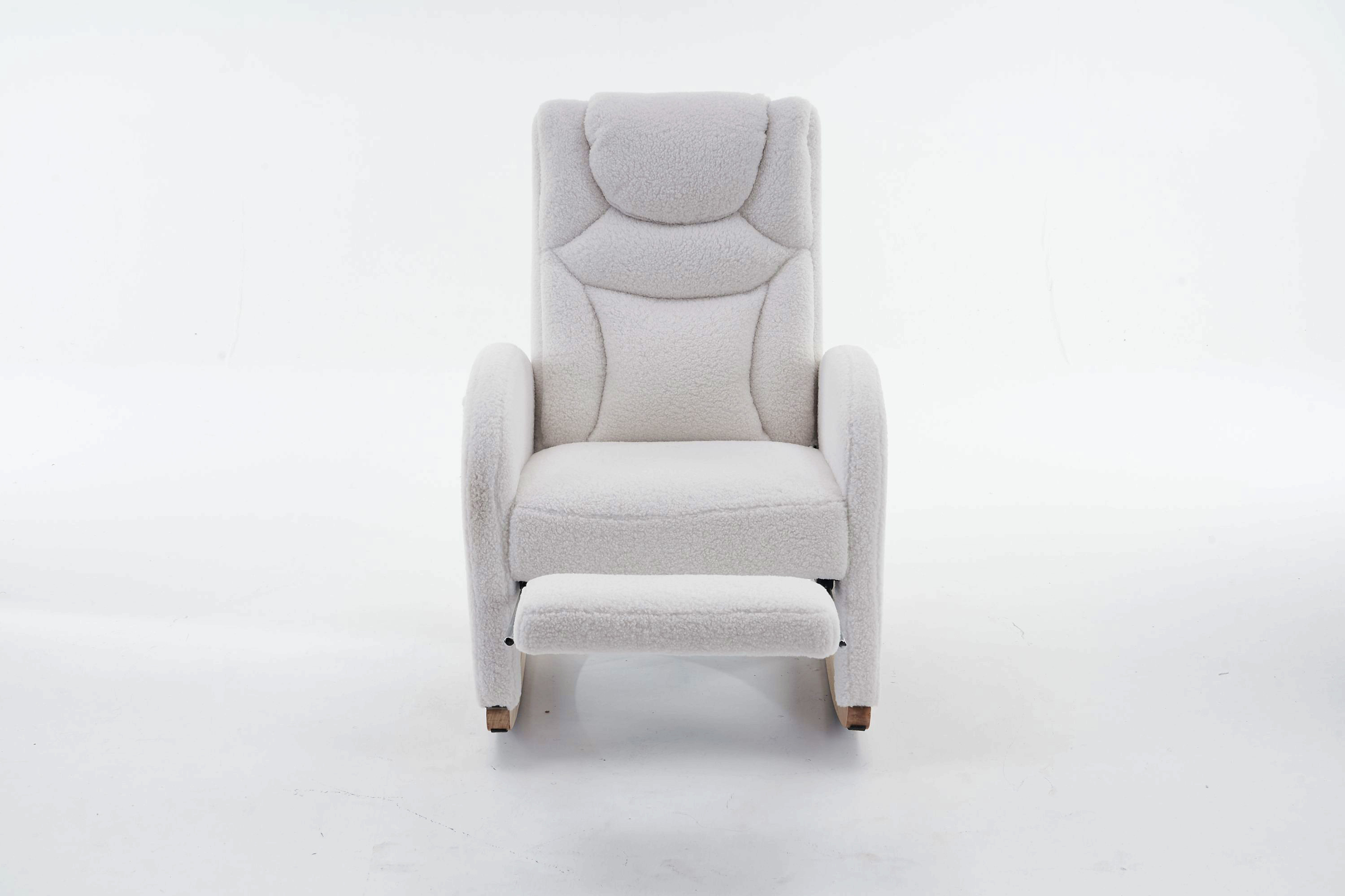 George Oliver Teddy Fabric Nursery Rocking Chair With Adjustable ...