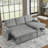 Sleeper Sofa Bed, Reversible Sectional Couch With Storage Chaise And Side Storage Bag