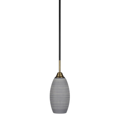 Luminaire suspendu suspendu à la tige en verre noir mat et verre blanc de 5,5 po