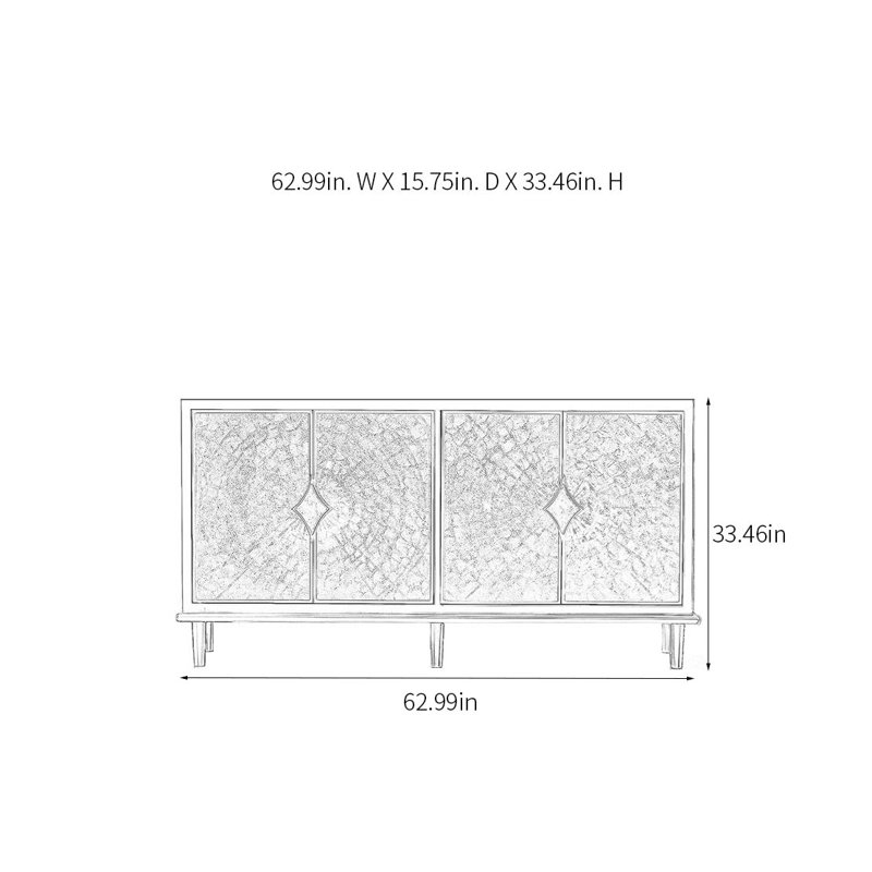 American Minimalist Sideboard Cabinet, White