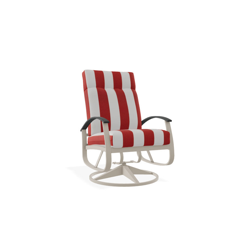 Belle Isle Outdoor Rocker Chair, Spectrum Peacock Sunbrella® Plainweave, Classic Graphite P30, Textured Snow