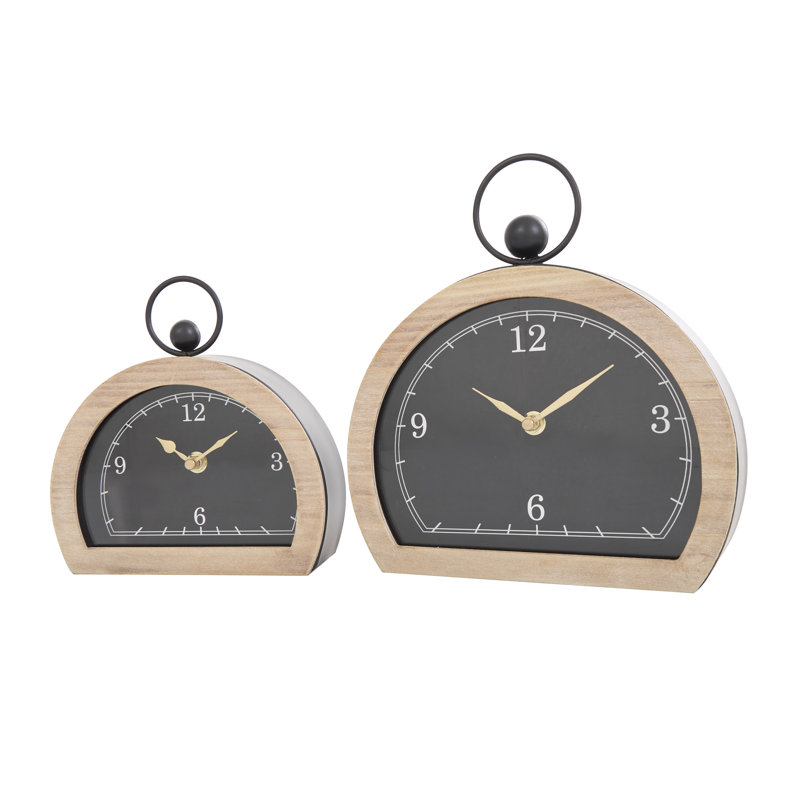 Metal Mechanical Tabletop Clock, Black