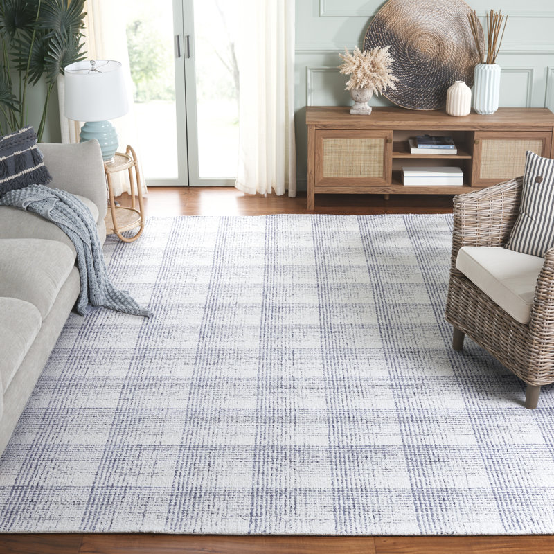 Ebony 806 Area Rug In Ivory / Blue, Rectangle 8' x 10'