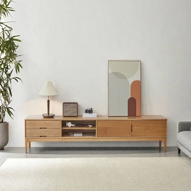 Meuble télé en bois massif, 70.86"