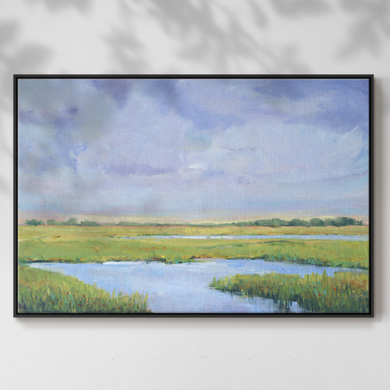 " Summer Marsh I ", Black, 25" H x 37" W x 2" D