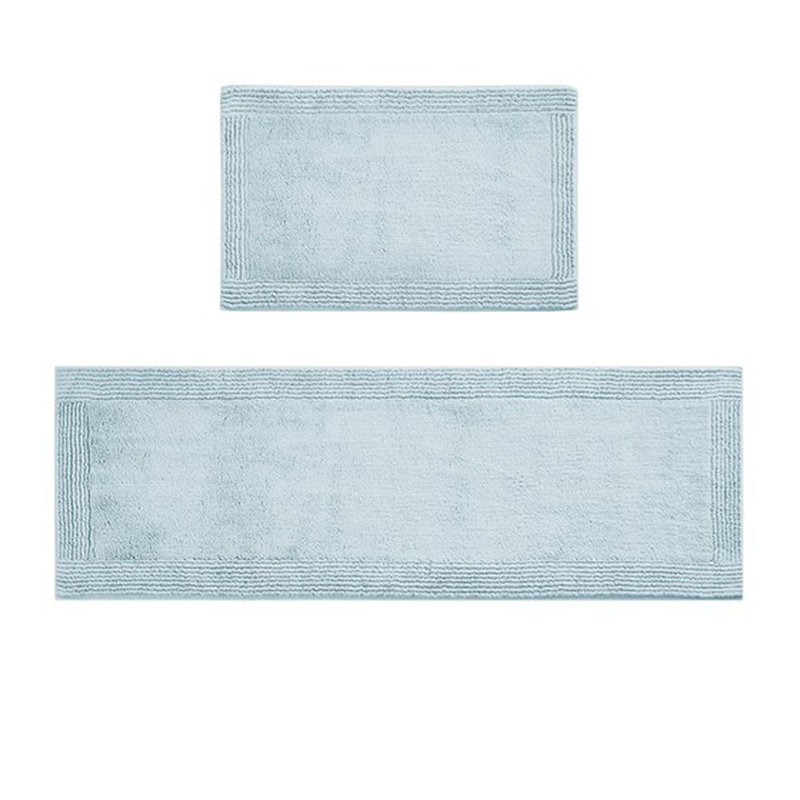 21x34" 100% Cotton Tufted 3000 GSM Reversible Bath Rug, Set of 2 - 34" L x 21" W