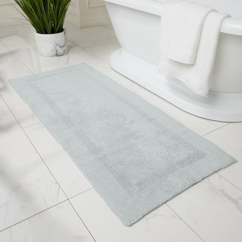 Tapis pour salle de bain Edilio, L 24 po x L 60 po, Argent