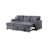 Convertible Sectional Dark Gray Color Corduroy Reversible Chaise W Storage And Sofa Pull Out Bed Pillows Living Room 2Pc Set