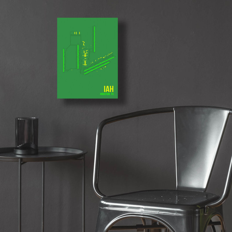 " IAH Airport Layout " by O8 Left, 16" H x 12" W x 0.13" D