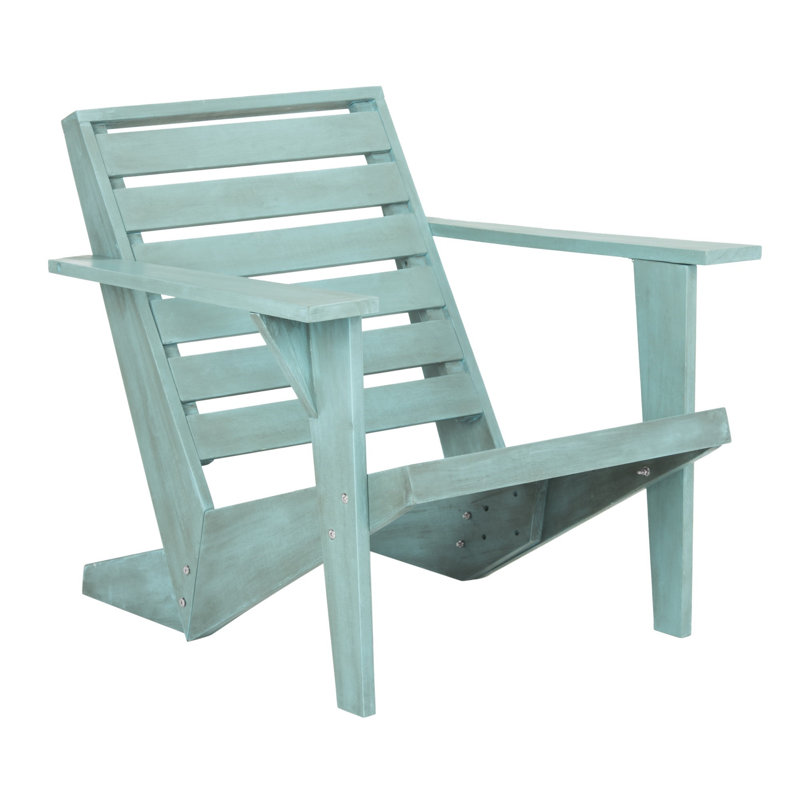 Chaise Adirondack en bois massif Ursa, Bleu maisonnette de plage