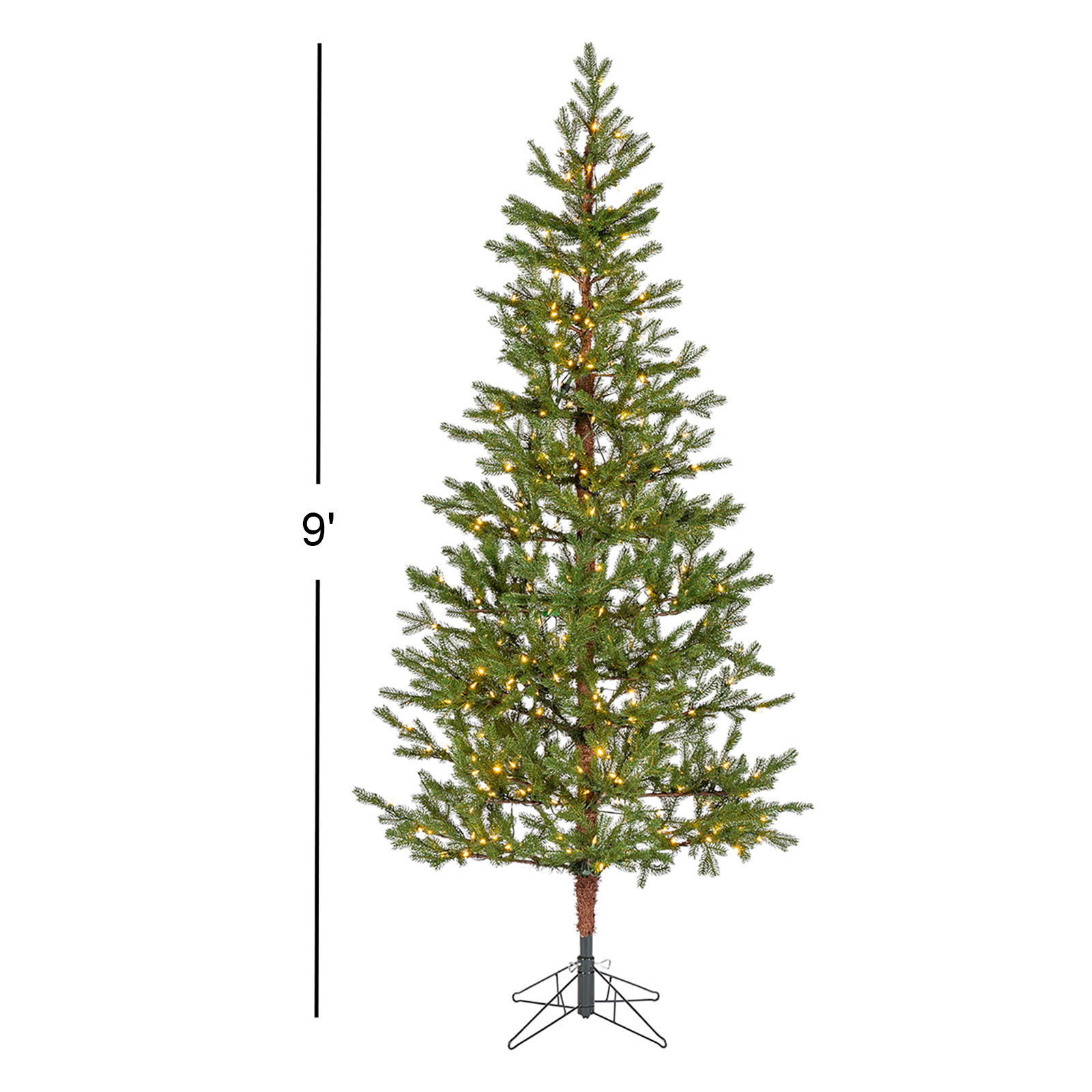 Gerrold Lighted Artificial Pine Christmas Tree, 9'