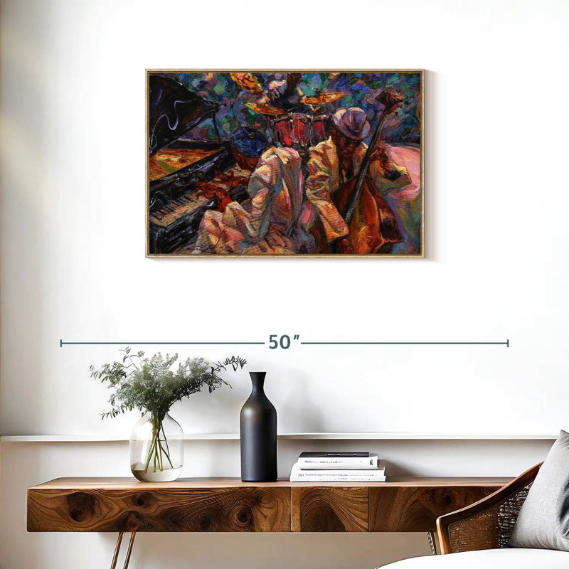 Jazz Band, Cadre flottant en bois naturel, 31 po x 21 po