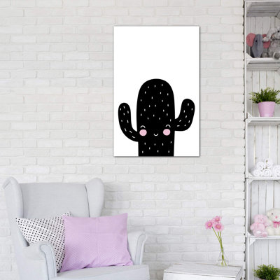 Cactus noir et blanc Scandi - impression d'art graphique