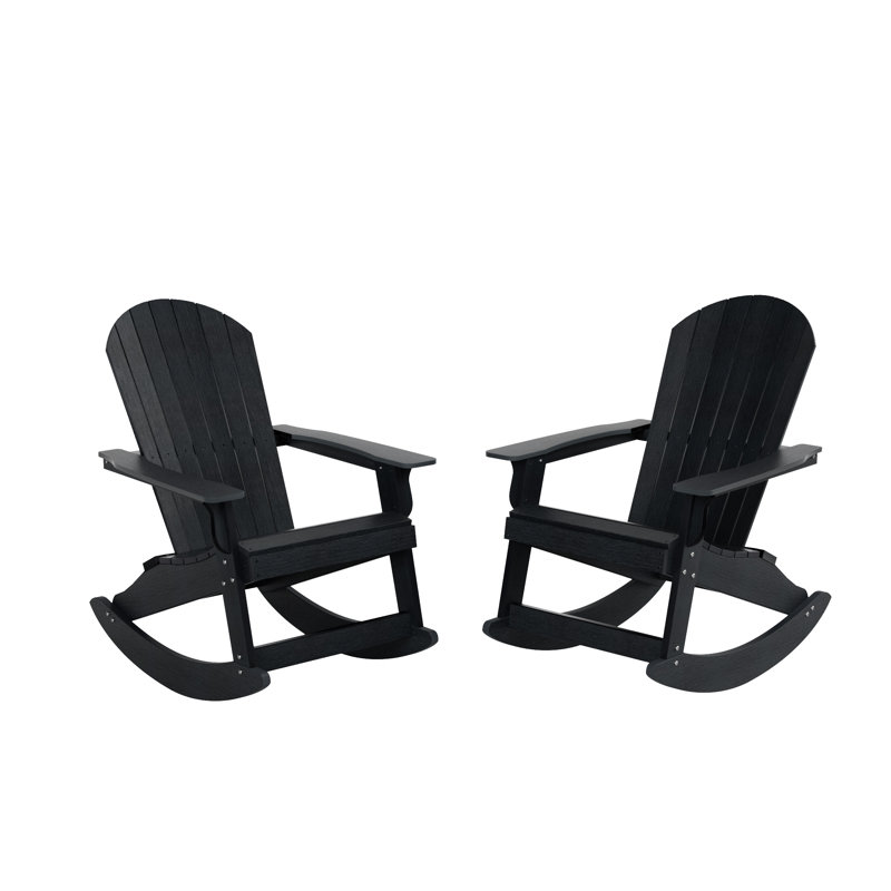 Arrlo Outdoor Adirondack HIPS Rocking Chair, Black