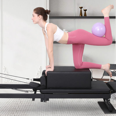 Pilates Box for Reformer, 23.6x15.7x9.2 Inches Portable Non Slip Pilates Box for Home Gym, Studio, Home Workout, Stretching, Balance Exercise Equipment, Black