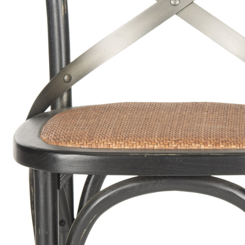 Tabouret Franklin, Blanc antique, Tabouret de bar (siège d'une hauteur de 30 po), Brun