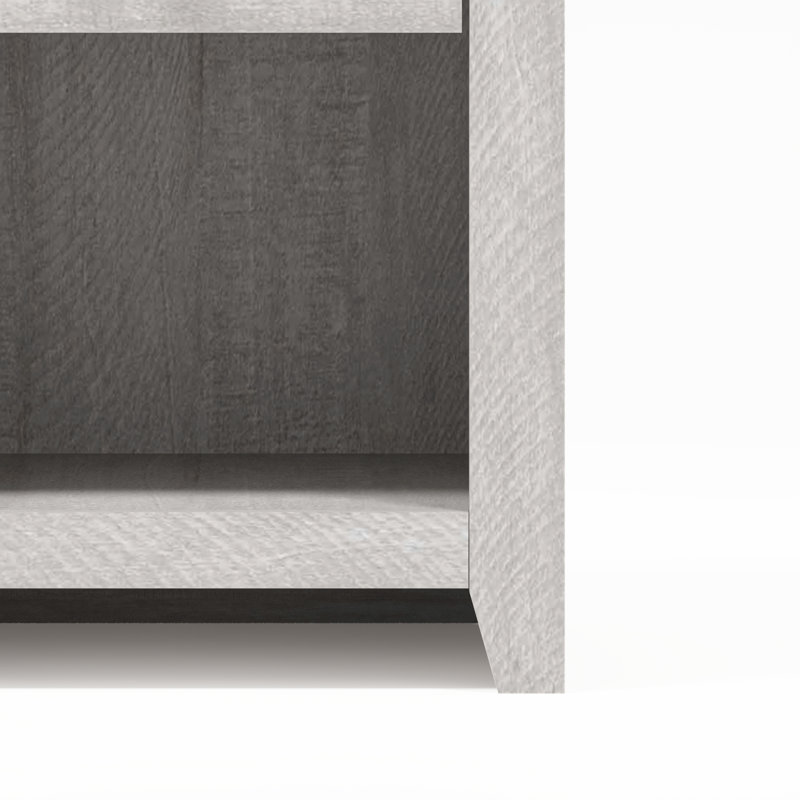 Table de chevet Tevrat de 20,8 po à 1 tiroir avec tiroir et compartiment ouvert, Chêne gris cendré