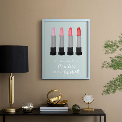 Flawless Lipstick Framed Print - Solid Wood