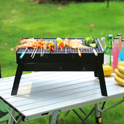 Dakota Fields Irton 36 cm W Portable Grill / Smoker Combo Charcoal Grill Gas & Charcoal Combo Grill
