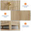 Commode en bois 47 tiroirs de 47,2 po de largeur, commode cannelée moderne, armoire de rangement pour la chambre à coucher et le salon - Naturel-24672944