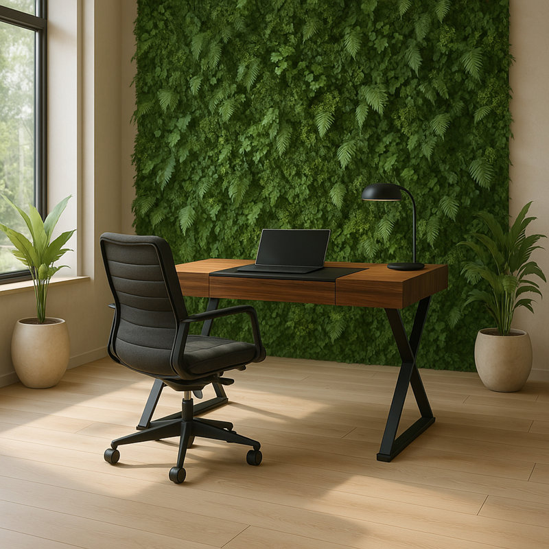 Abela Computer Desk, Brown/Black, Black