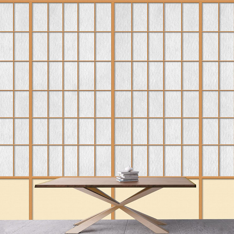 Panneau mural japonais à fenêtre japonaise, L 100 po x L 144 po