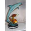 Superbe statue de dauphin, tortue et 2 poissons en bronze - sculpture de jardin unique Boxborough, L 18 po x l 16 po x H 25 po