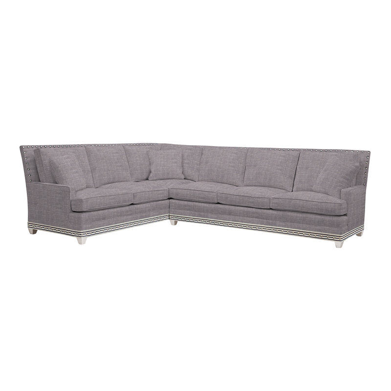 American Bungalow 2-Piece Riverside L- Sectional, Casa Blanca, Yes, Nomad Slate Crypton® Chenille