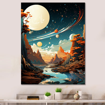 Cosmic Space Odyssey Landscape IV - Space Planet Wall Art