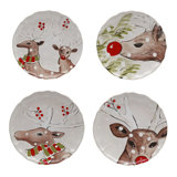 Deer Friends Fine Stoneware Salad/Dessert Plate