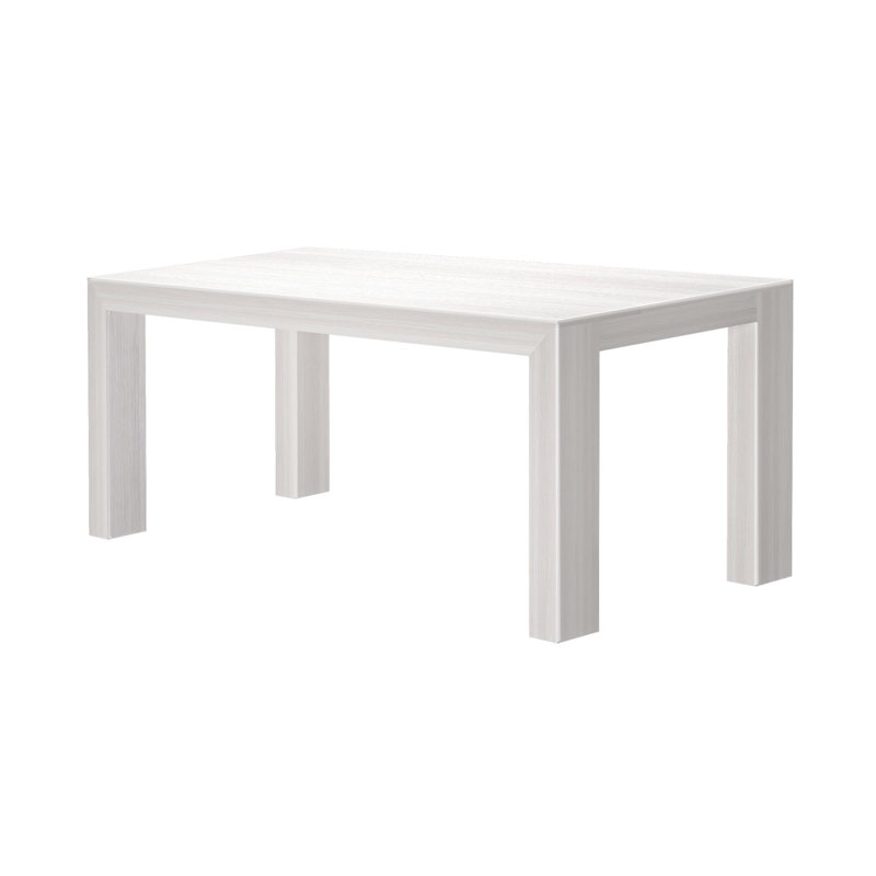 Chalonda Pine Solid Wood Dining Table, White Wirebrush, 35.8" W x 72.25" L 