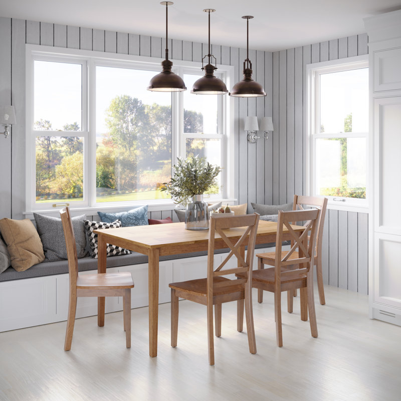 Iyad 5-piece Solid Wood Dining Set With Cross-back Chairs - Espresso, Honey