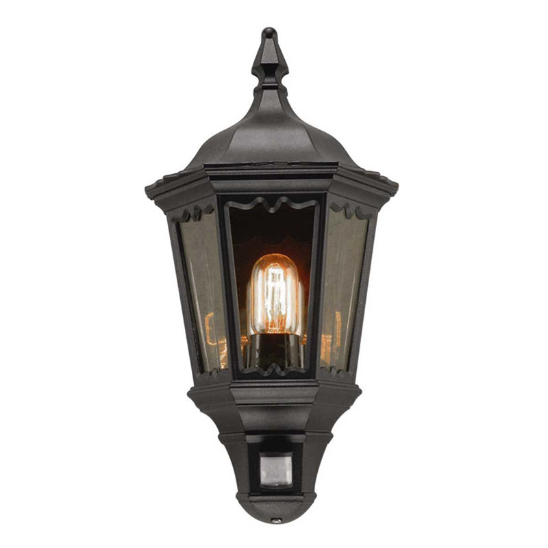 Delora Black Outdoor Wall Lantern, PIR Sensor: No