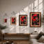 Rose In Crimson Light Art Deco - Print-604164867-604164865