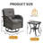  3 Piece Swivel Rocker Patio Chairs, Outdoor Swivel Glider Chair, Heavy Duty Patio Chairs 400 Lbs With Side Table, For Backyard, Deck, Porch, Gray Rattan- Gray Cushion-1478115299-1487774200