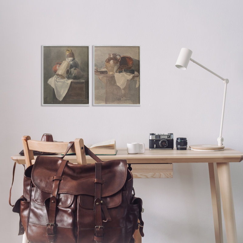  «Vintage Sundries Still Lifes», ensemble de 2 giclées par Peter Dewint, H 14 po x l 11 po, Estampe numérique Farmhouse