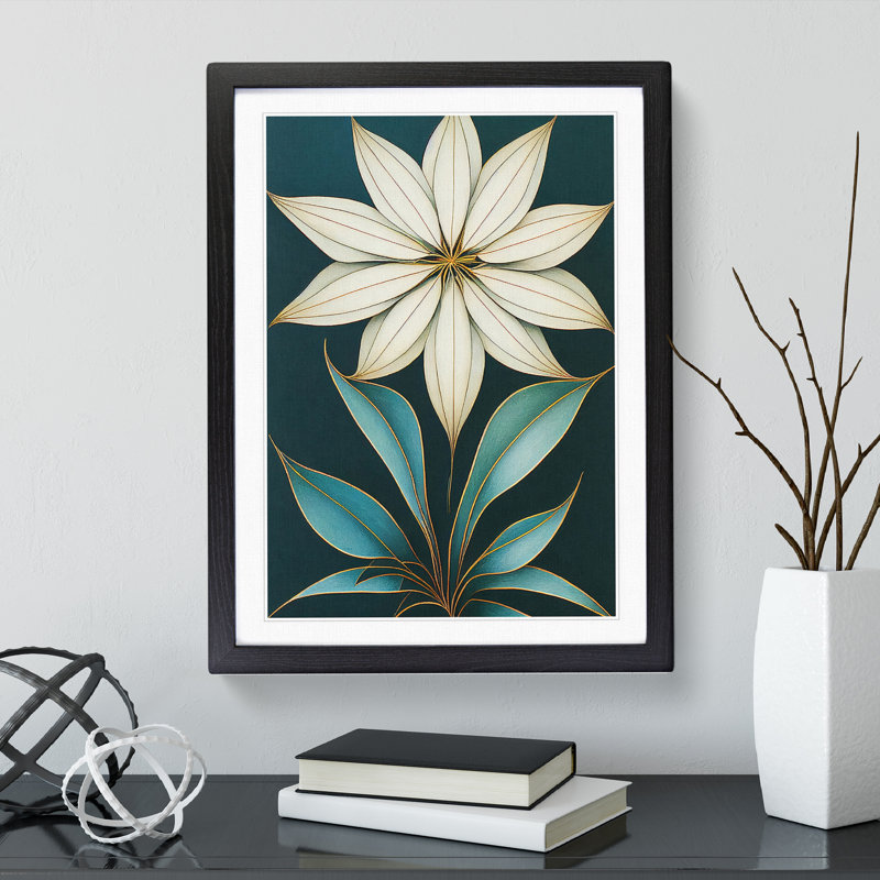 Flower No.8 - Wall Art, Black Framed Paper, 64cm H x 46cm W x 2cm D