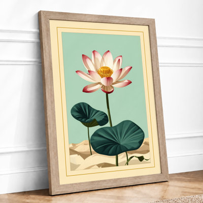 Water Lily Study Botanical - Framed Print